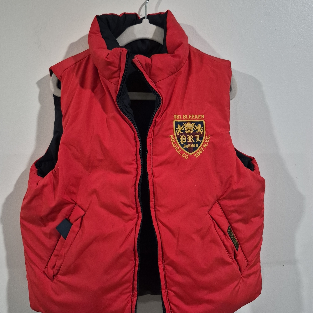 Polo Ralph Lauren Toddler Puffer Vest Size 3T Reversible Red Navy Zip